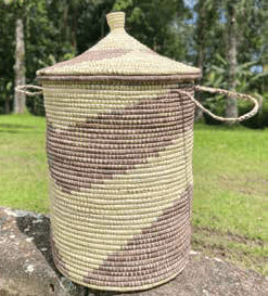 Natural Lidded Large Laundry Basket